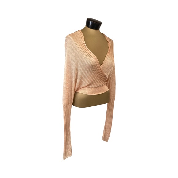 Free People Pluto Wrap Sweater In Rose Wine Combo Size XS Style #OB1191065 - Picture 10 of 16